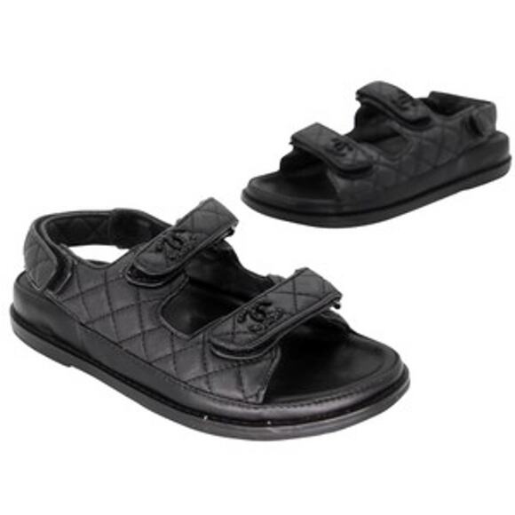 Chanel Chunky Sandals 39 Lambskin 2.55 Diamond CC-0918P-022 - Picture 2 of 9